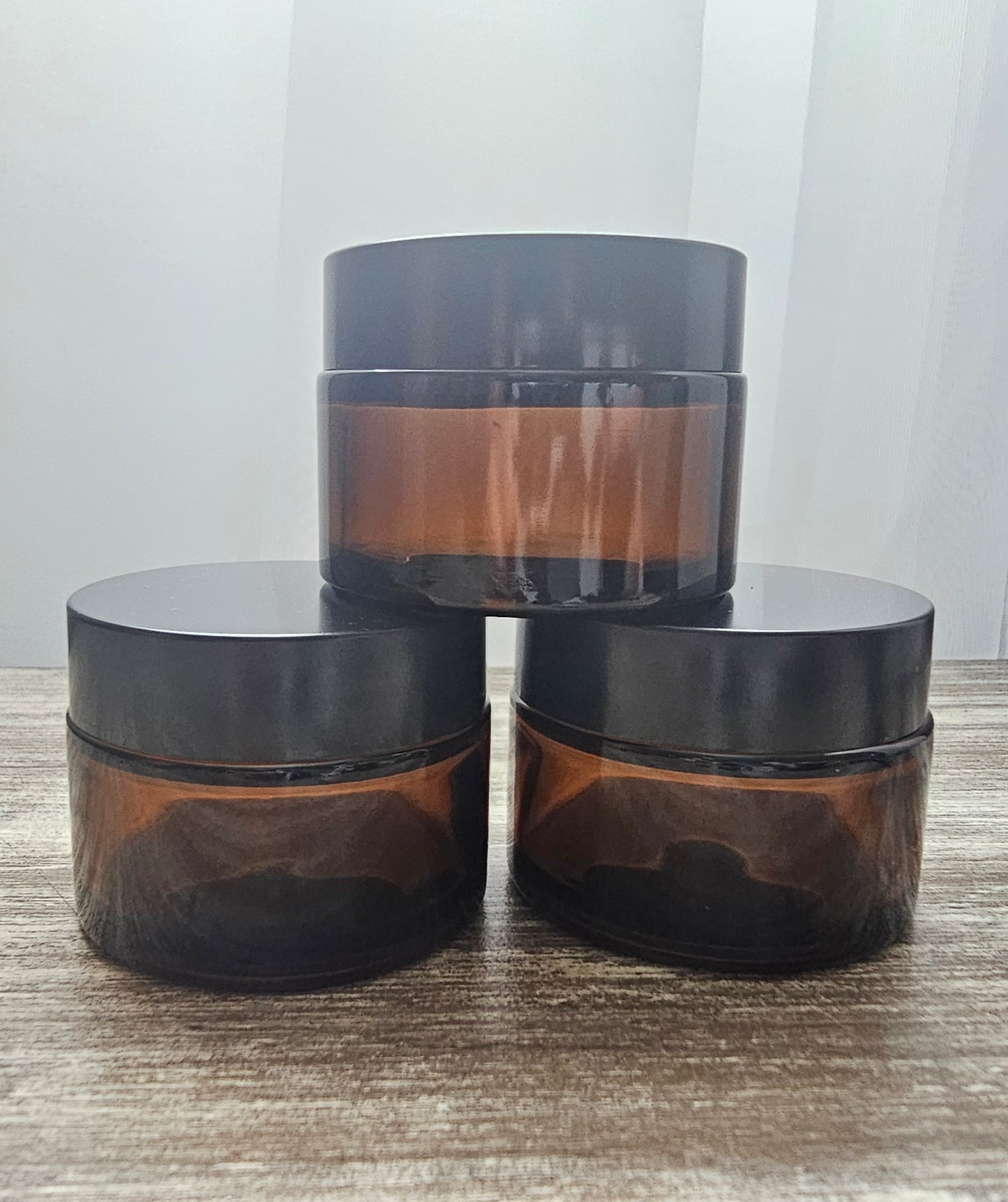 3 Pack - 30ml Glass Amber cream jars
