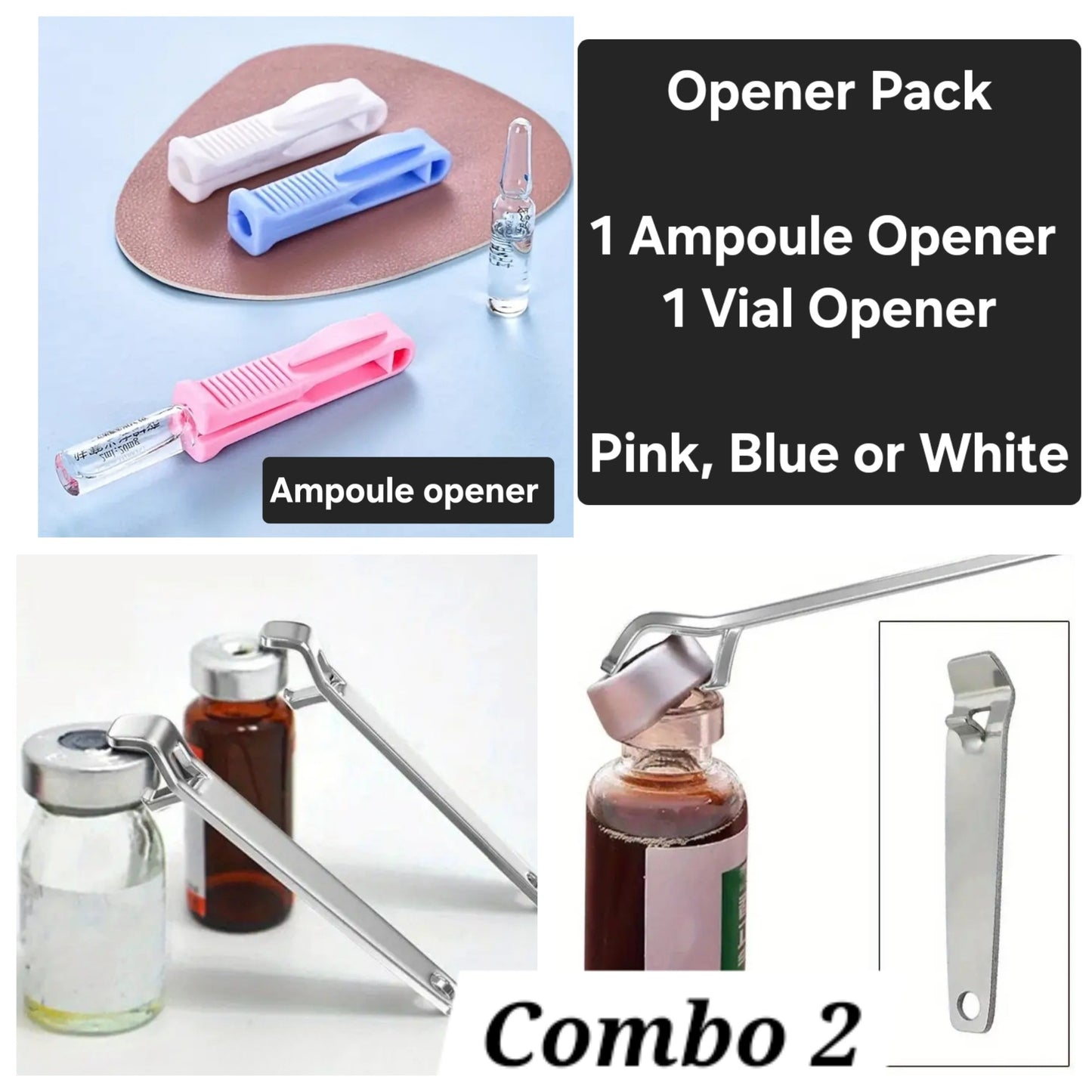 Vial & Ampoule Opener Combos or Single coloured Opener.