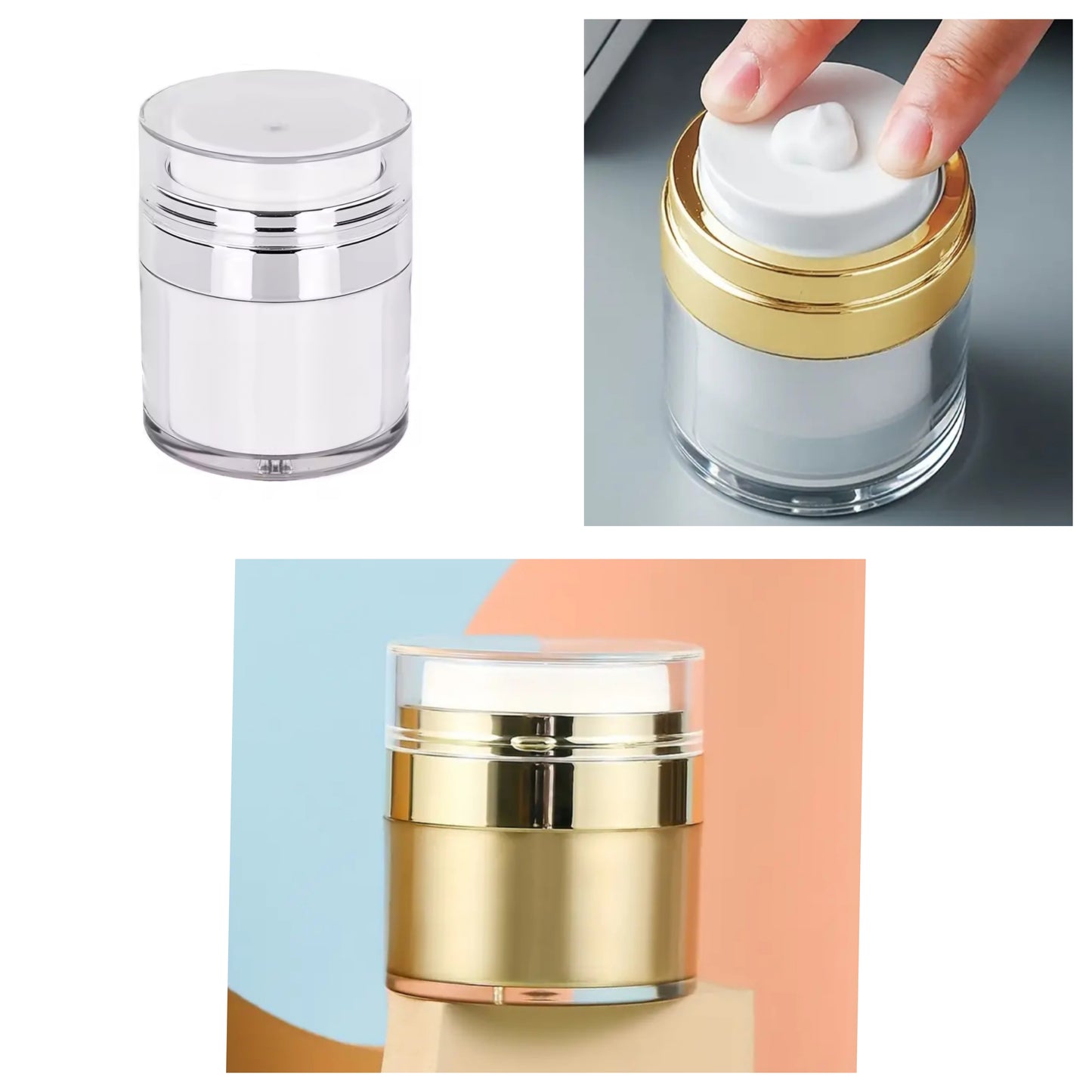 Reusable airless pump Cream Jars 50ml