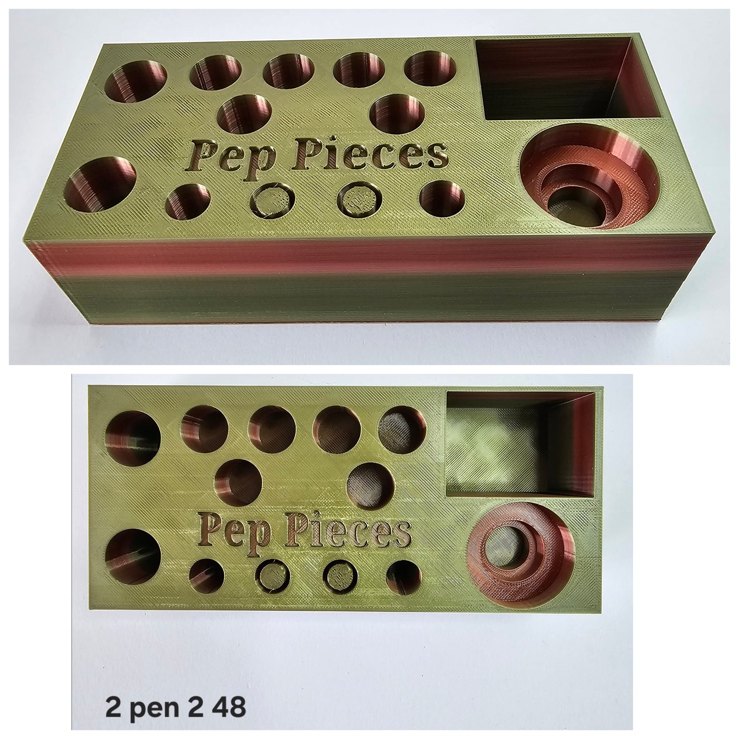 2 pen Refill/purge station plus bac water holder and extra compartment.