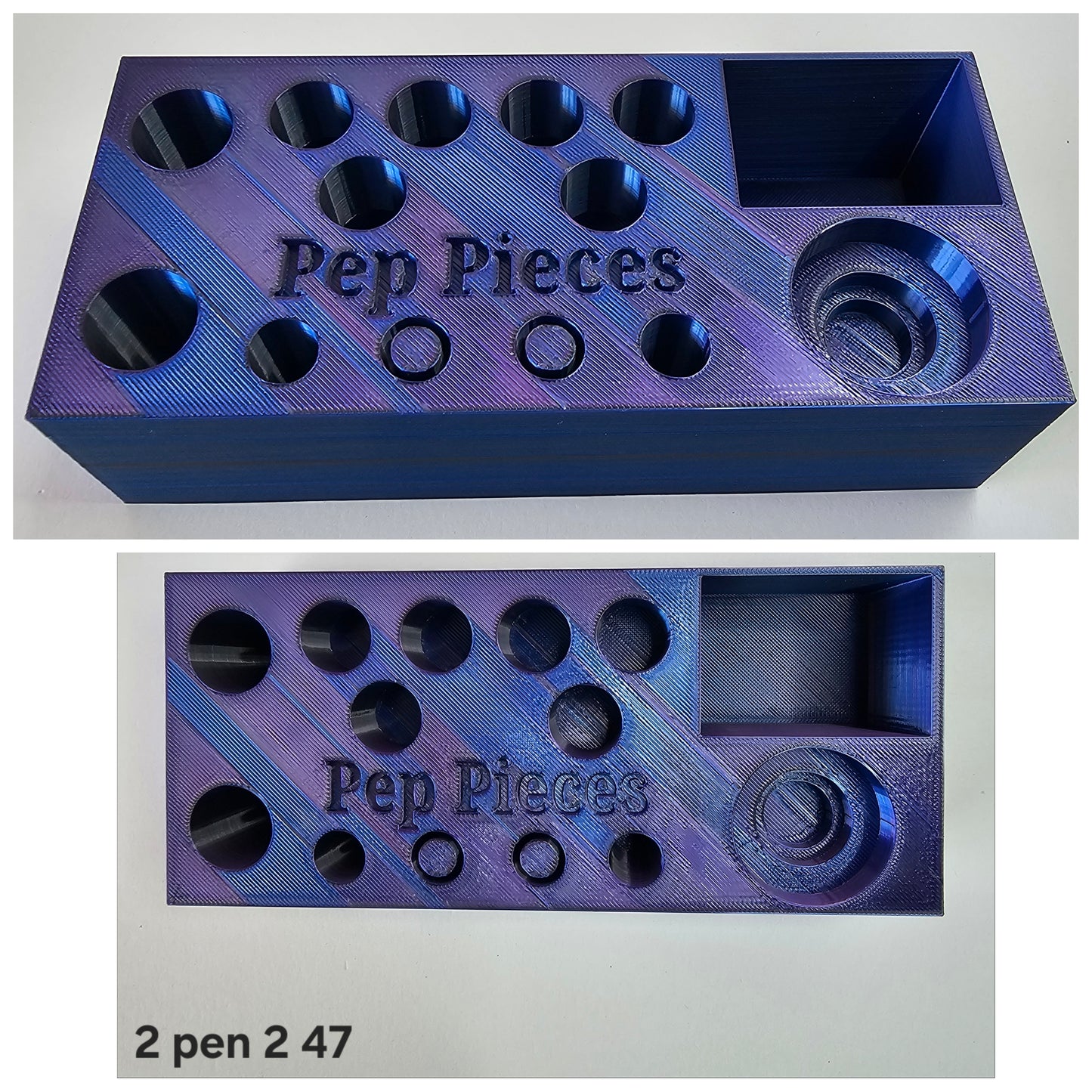 2 pen Refill/purge station plus bac water holder and extra compartment.