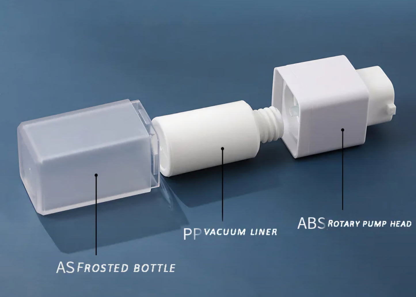 Reusable airless pump serum bottle 30ml.