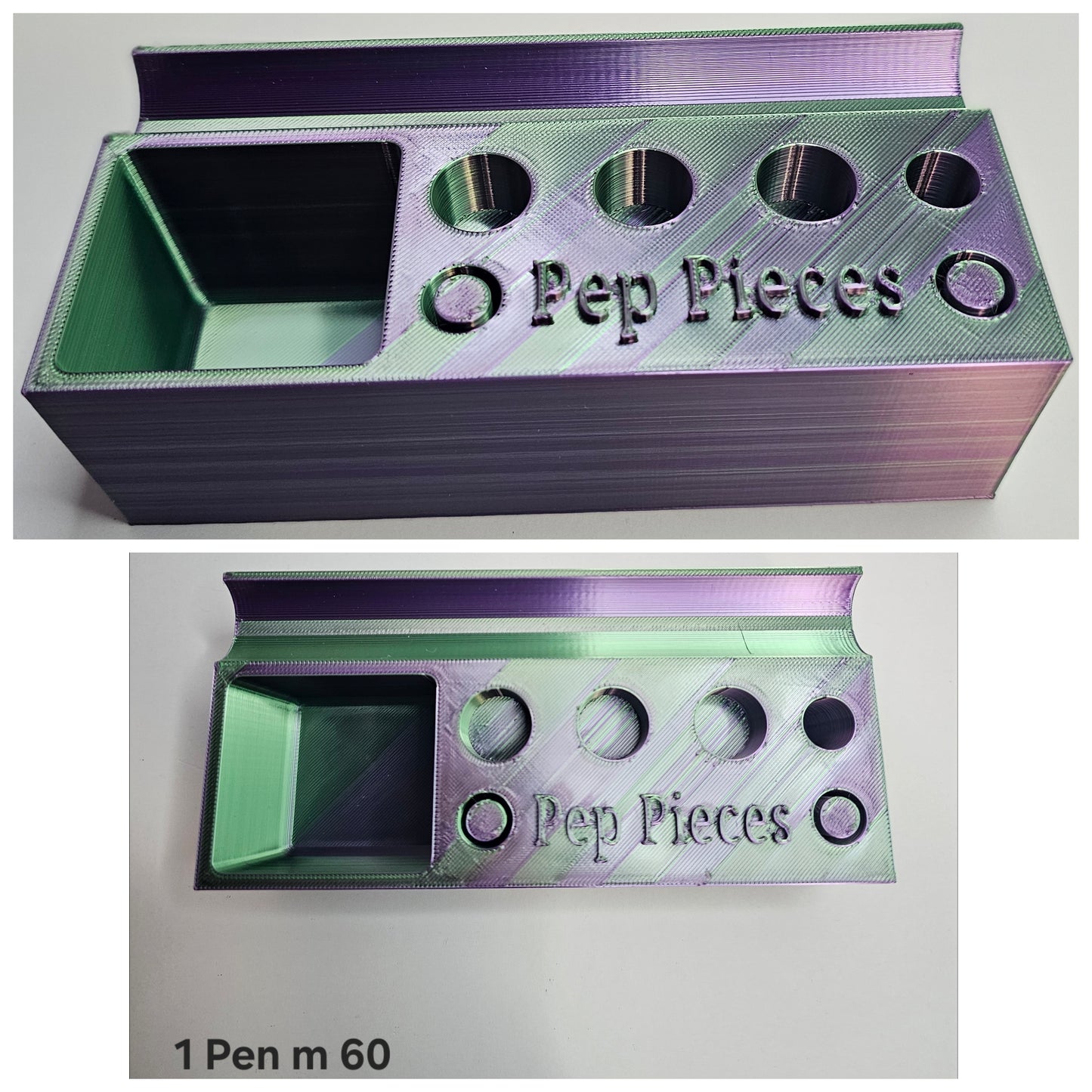 1 pen cartridge refill/purge station with bits and pieces holder.