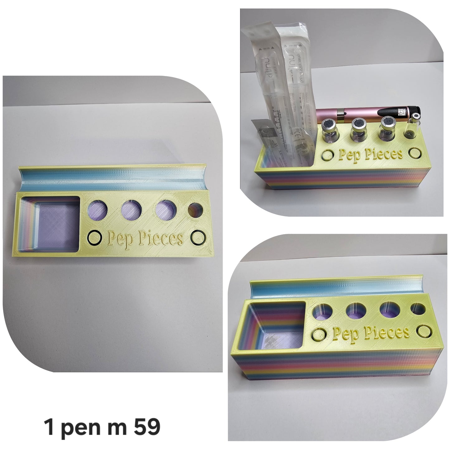 1 pen cartridge refill/purge station with bits and pieces holder.