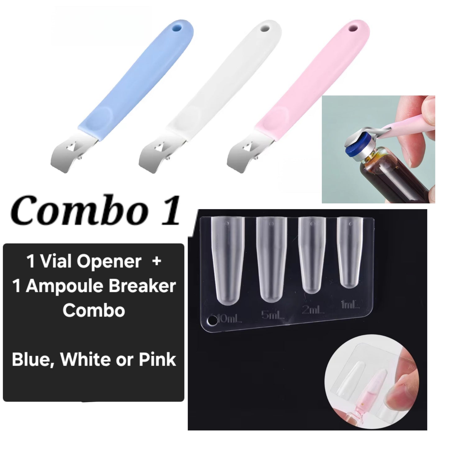Vial & Ampoule Opener Combos or Single coloured Opener.
