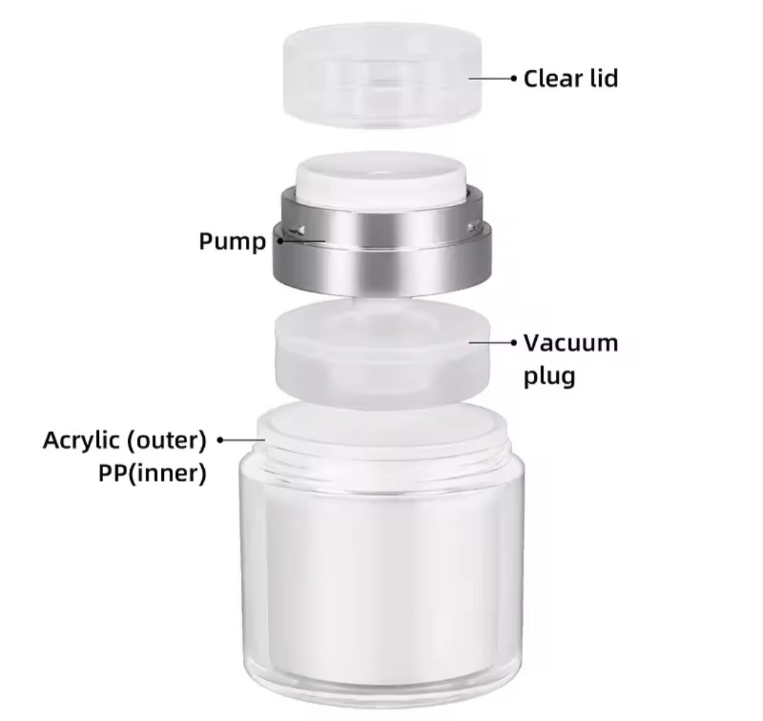 Reusable airless pump Cream Jars 50ml